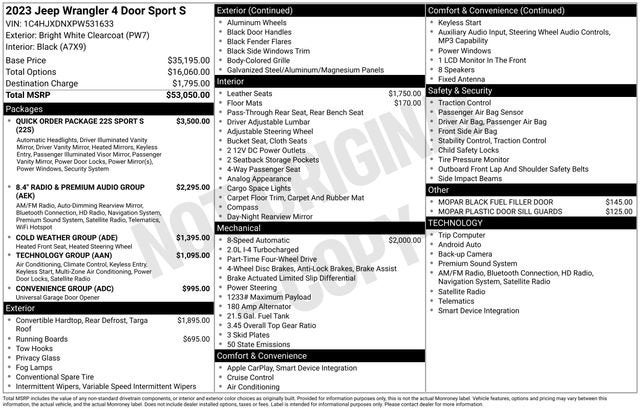 2023 Jeep Wrangler 4-Door Sport S 4x4