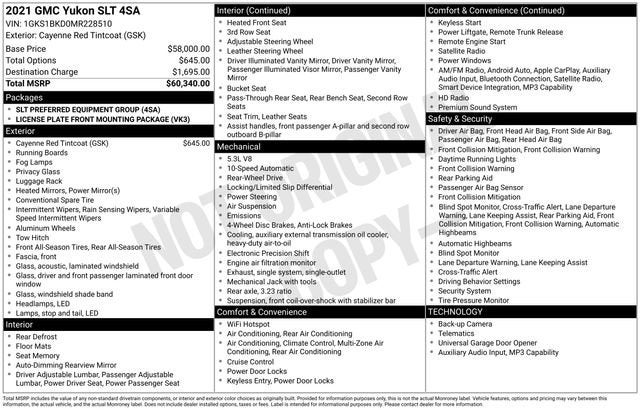 2021 GMC Yukon SLT