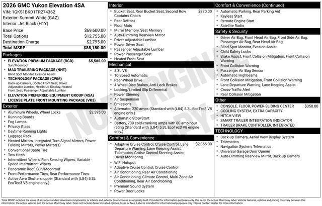 2026 GMC Yukon Elevation