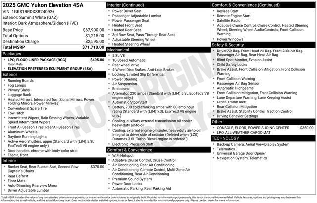 2025 GMC Yukon Elevation