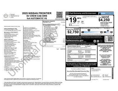 2025 Nissan Frontier Crew Cab SV 4x4