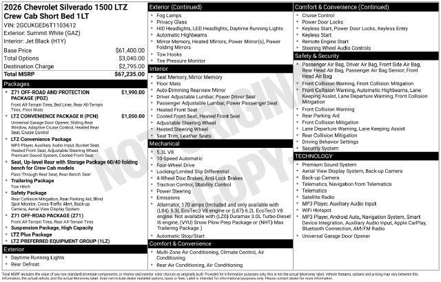 2026 Chevrolet Silverado 1500 LTZ