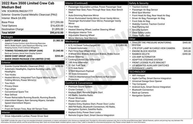 2022 RAM 3500 Limited Crew Cab 4x4 6'4" Box