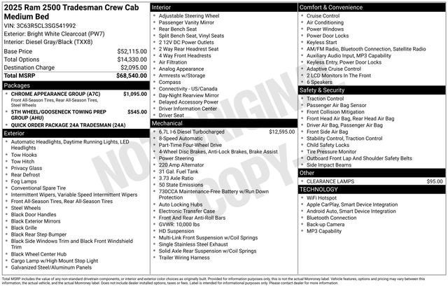 2025 RAM 2500 Tradesman Crew Cab 4x4 6'4" Box