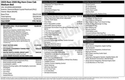 2025 RAM 2500 Big Horn Crew Cab 4x4 6'4" Box