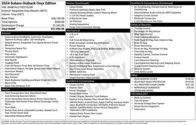 2024 Subaru Outback Onyx Edition