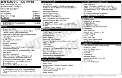 2026 Kia Carnival Hybrid SX