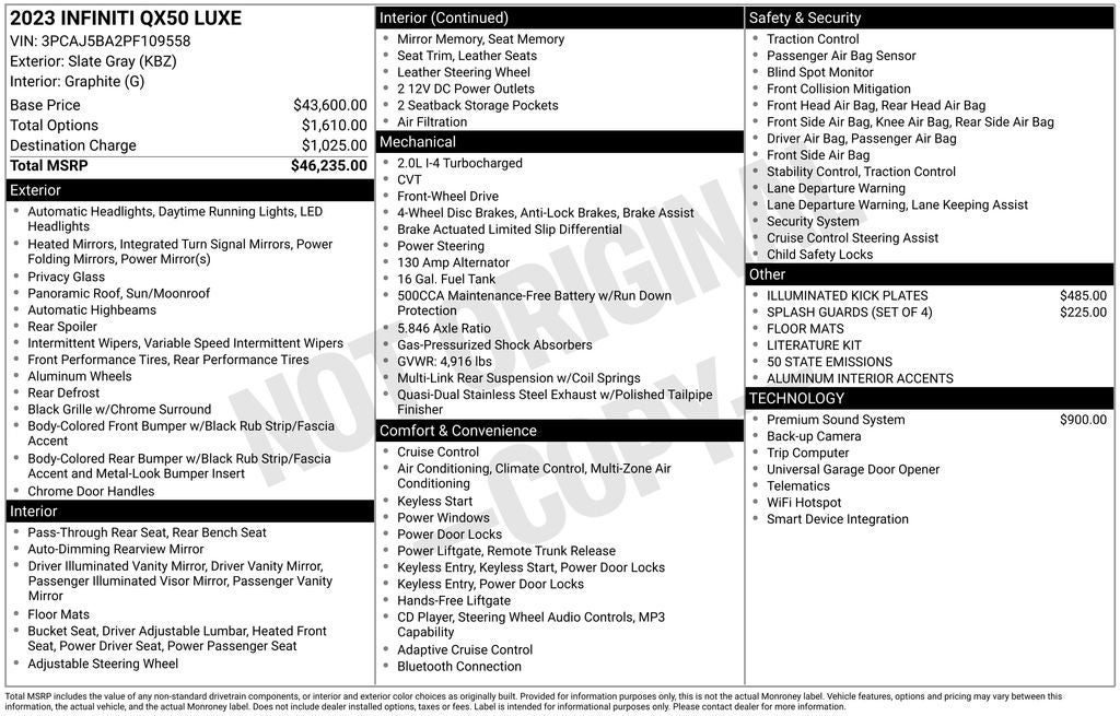 2023 INFINITI QX50 LUXE FWD