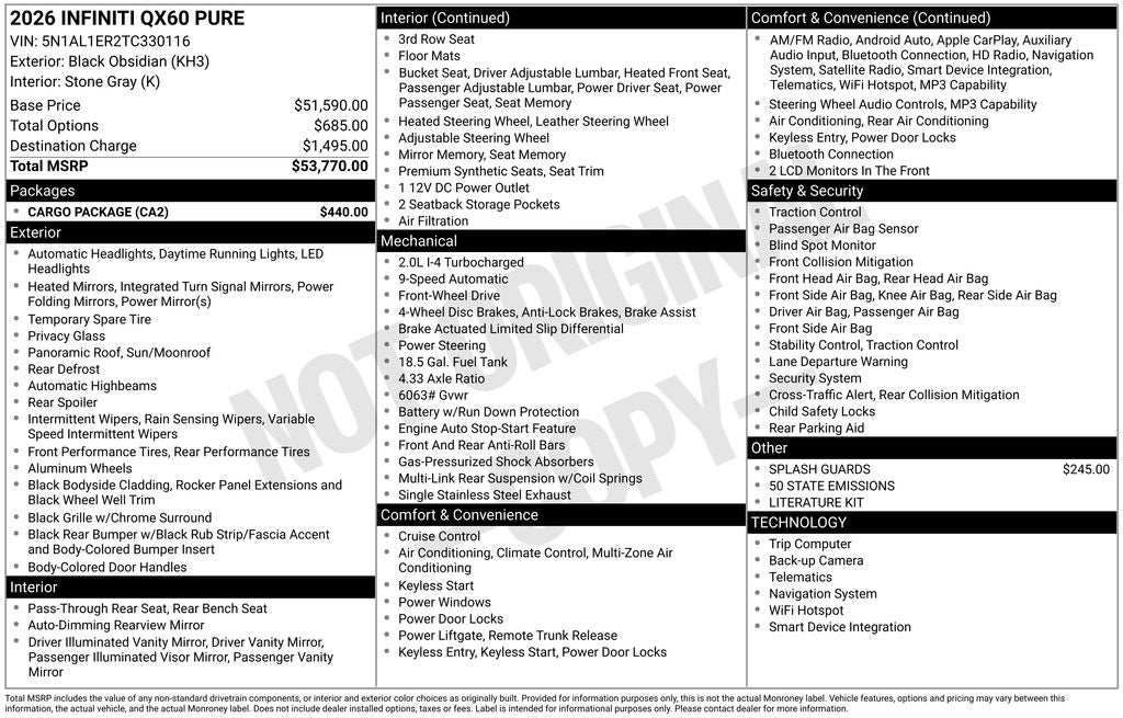 2026 INFINITI QX60 Pure FWD