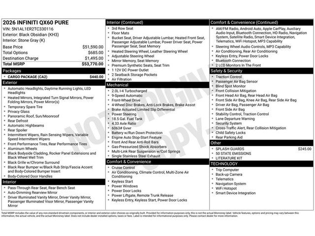 2026 INFINITI QX60 Pure FWD