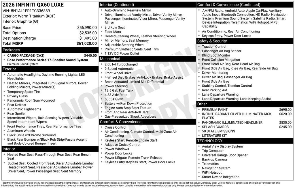 2026 INFINITI QX60 Luxe FWD
