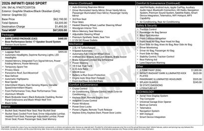2026 INFINITI QX60 Sport AWD