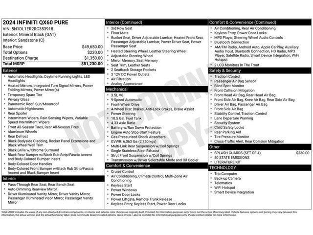 2024 INFINITI QX60 PURE FWD
