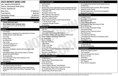 2023 INFINITI QX80 LUXE 4WD