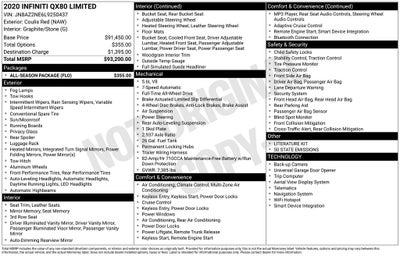 2020 INFINITI QX80 LIMITED 4WD