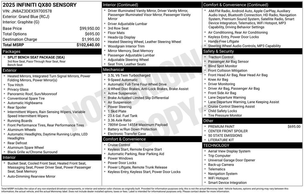 2025 INFINITI QX80 Sensory 4WD